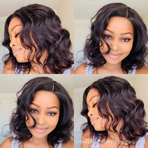 150% Ombre Blonde Lace Front Human Hair Wig Straight Remy 1B/613 Colored Human Hair Bob Wigs Deep Part Swiss Lace Wig